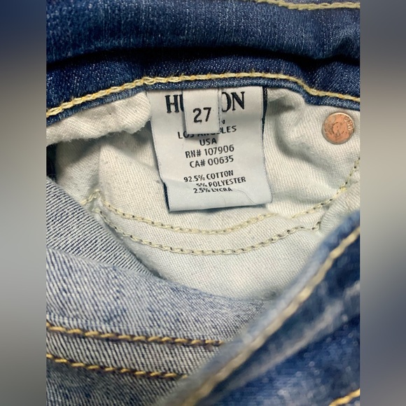 Hudson Krista Super Skinny Blue Denim Fall Jeans Factory Distressed 27x29 Blow - Picture 5 of 7